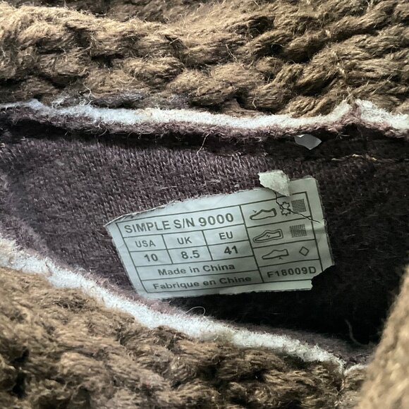 Simple Womens Brown Knit & Suede Pull-On sock Boots round toe Size 10 casual - Picture 9 of 9